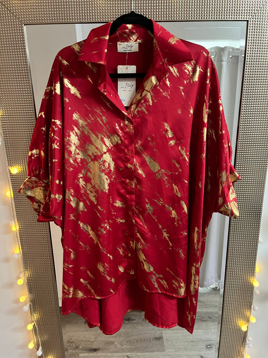 Gold Detail Long Blouson