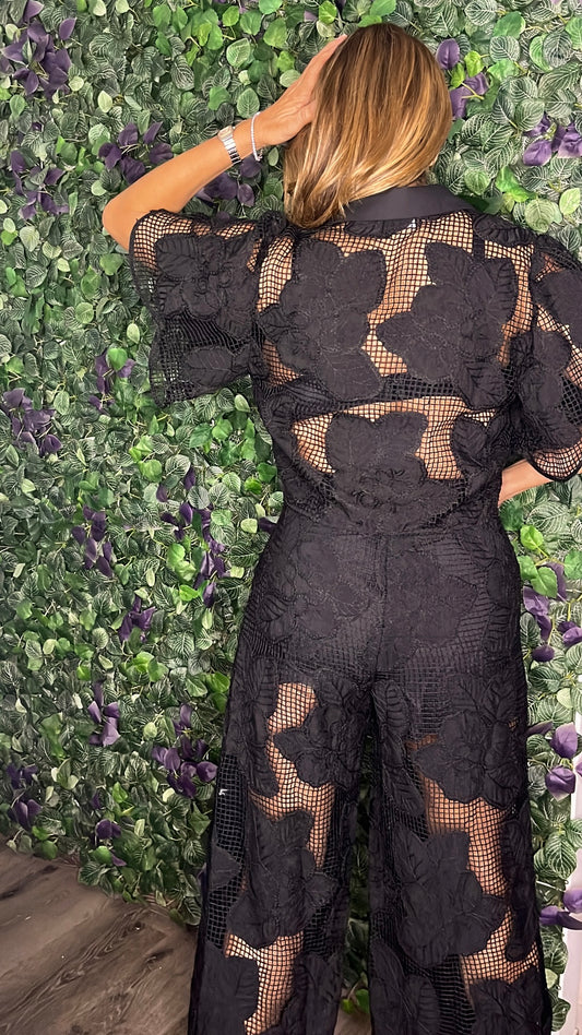 Lace Top & Pants Set