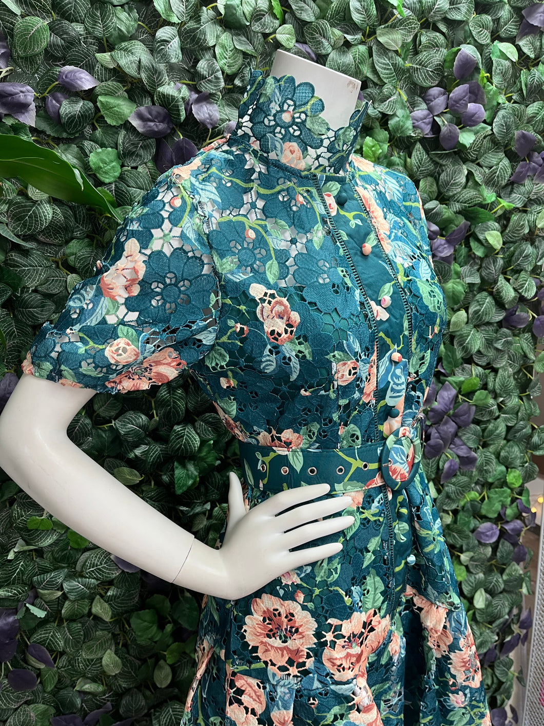 Green Floral Mini Dress