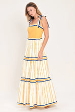Load image into Gallery viewer, Yellow and Blue Stripes Maxi Dress
