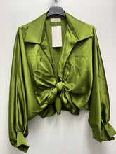 Load image into Gallery viewer, Front Knot Satin Blouse
