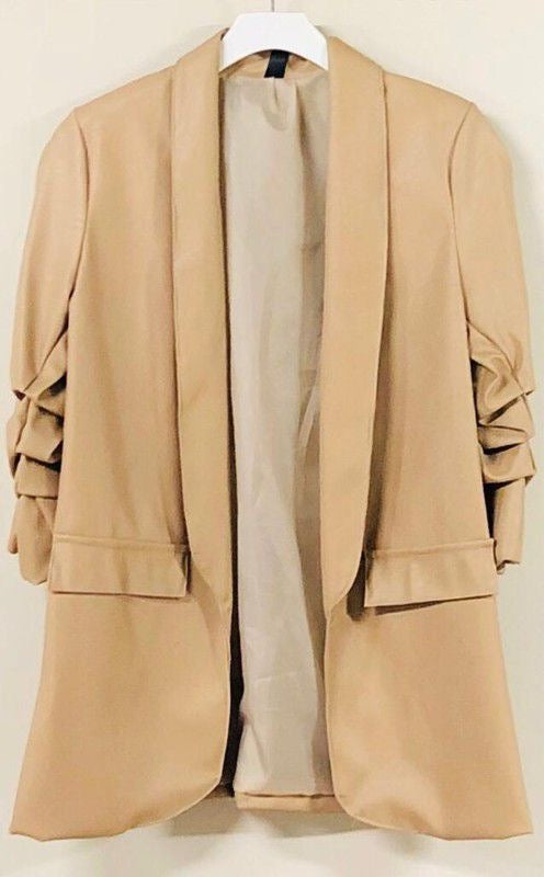 PU Beige Leather Vest