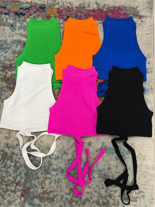 Wrap Around Waist Crop Top