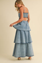 Load image into Gallery viewer, Denim Flower Maxi Dress
