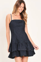 Load image into Gallery viewer, Denim Ruffle Mini Dress
