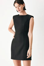 Load image into Gallery viewer, Ebony Modern Edge Woven Mini Shift Dress
