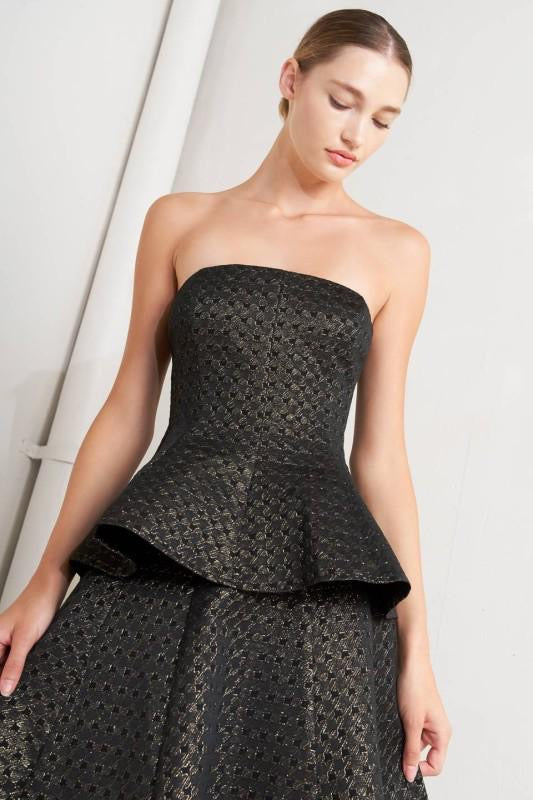 Metallic Strapless Top