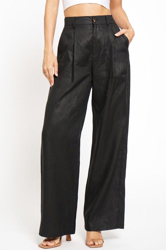 Linen Pleated Pants