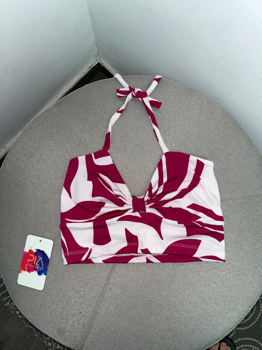Magenta Print Halter Top