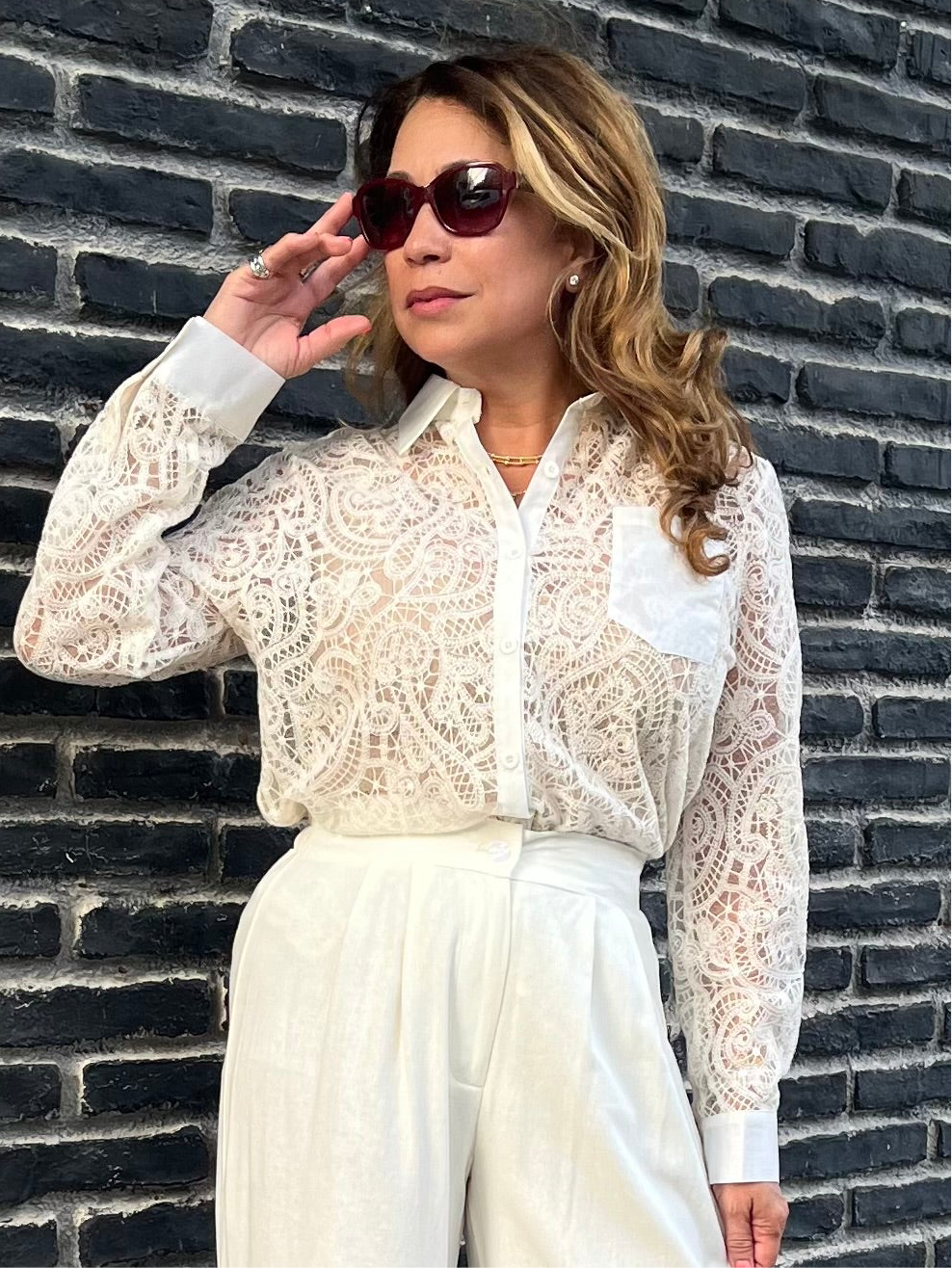 Lace Ivory Top
