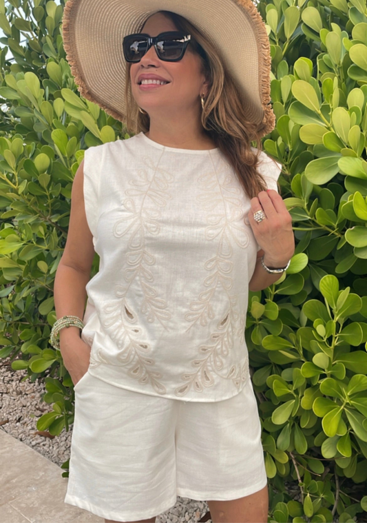 Embroidered Top Set