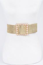 Load image into Gallery viewer, Pearl Buckle Elastic Gold/Silver Belt
