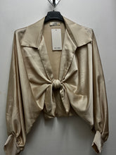 Load image into Gallery viewer, Front Knot Satin Blouse
