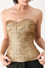Load image into Gallery viewer, Gold Rush Metallic Sweetheart Tube Top
