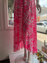 Load image into Gallery viewer, Neon Pink Off Shoulder Midi Dress
