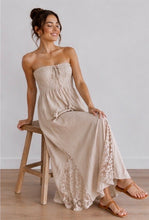 Load image into Gallery viewer, Strapless Linen Midi Dress
