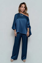 Load image into Gallery viewer, Italian Satin Long Sleeve &amp; Pants Set
