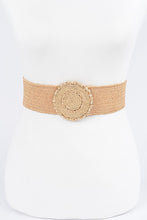 Load image into Gallery viewer, Round Buckle Straw Belt
