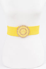 Load image into Gallery viewer, Round Buckle Straw Belt
