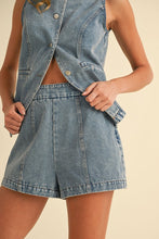 Load image into Gallery viewer, Denim Vest and Shorts Set
