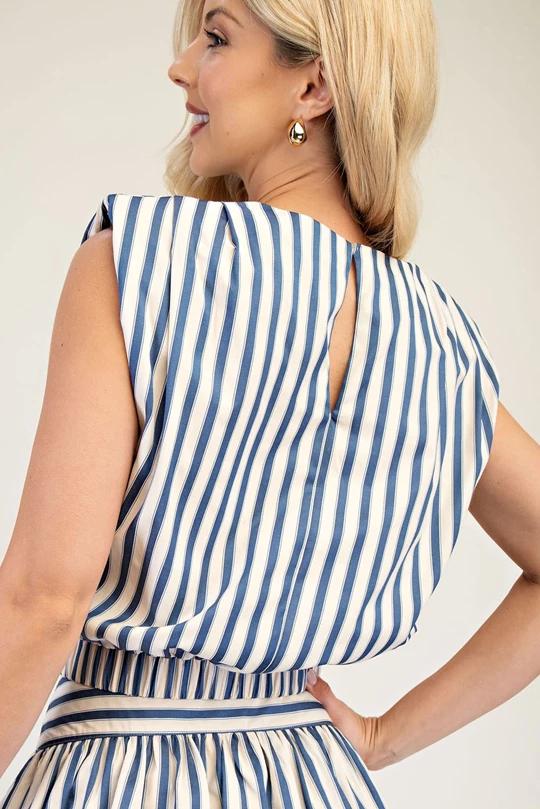 Shoulder pad stripes top
