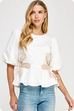 Load image into Gallery viewer, Ivory Blouse with Beige Flower
