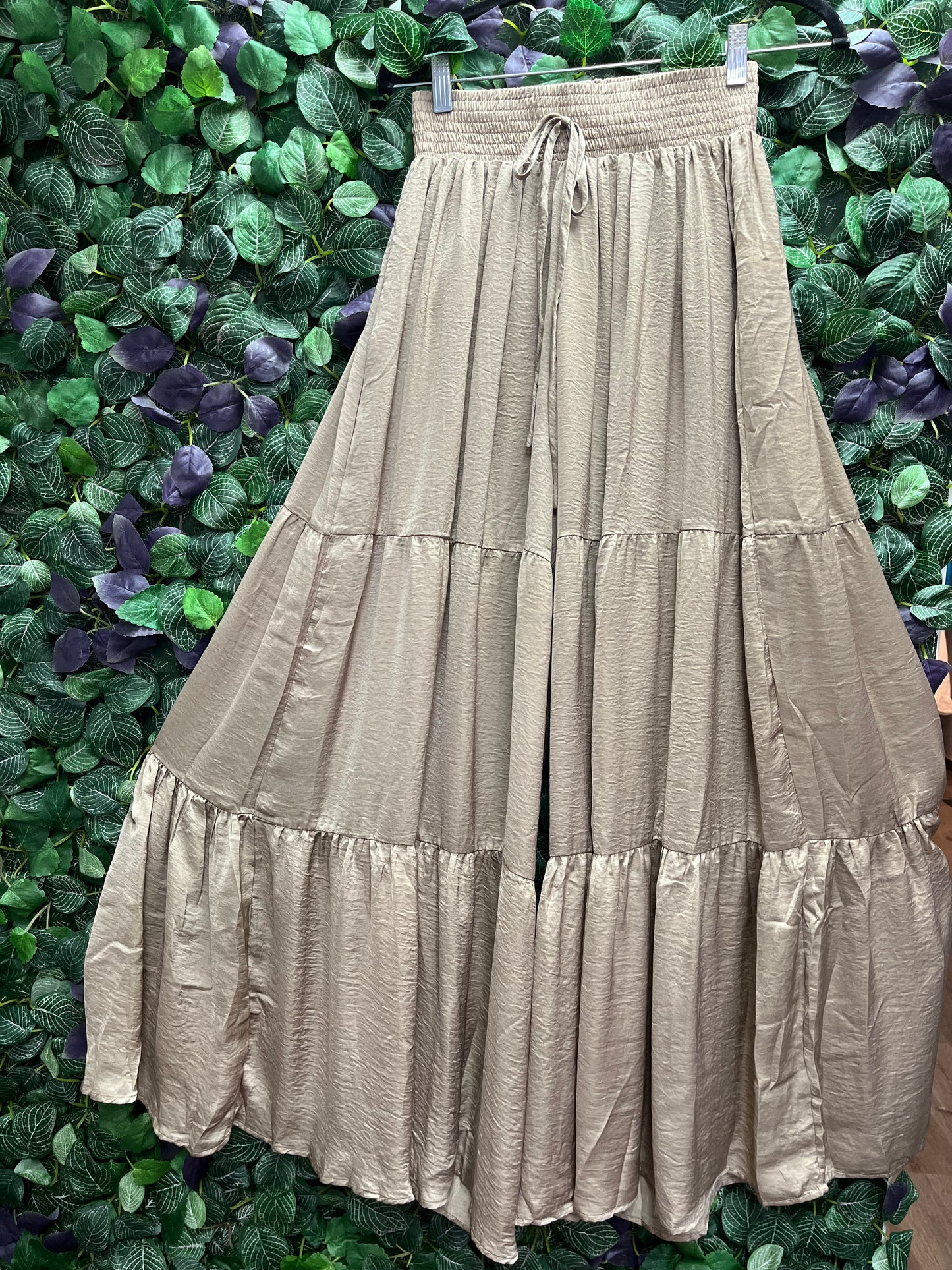Drawstring Silk Palazzo Pants