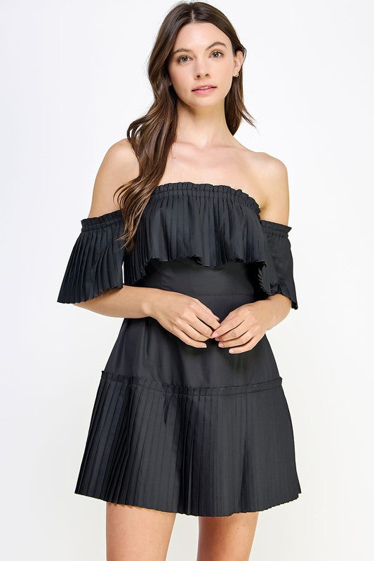 Off The Shoulder Ruffled Mini Dress