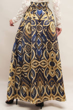 Load image into Gallery viewer, Belted Gold Print Maxi Skirt
