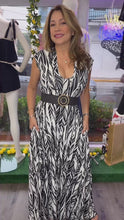 Load and play video in Gallery viewer, Black &amp; White Maxi Dress
