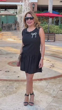 Load and play video in Gallery viewer, Pearl Black Mini Dress
