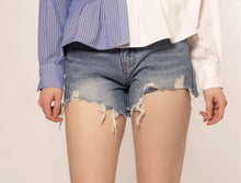 Load image into Gallery viewer, Ripped denim shorts
